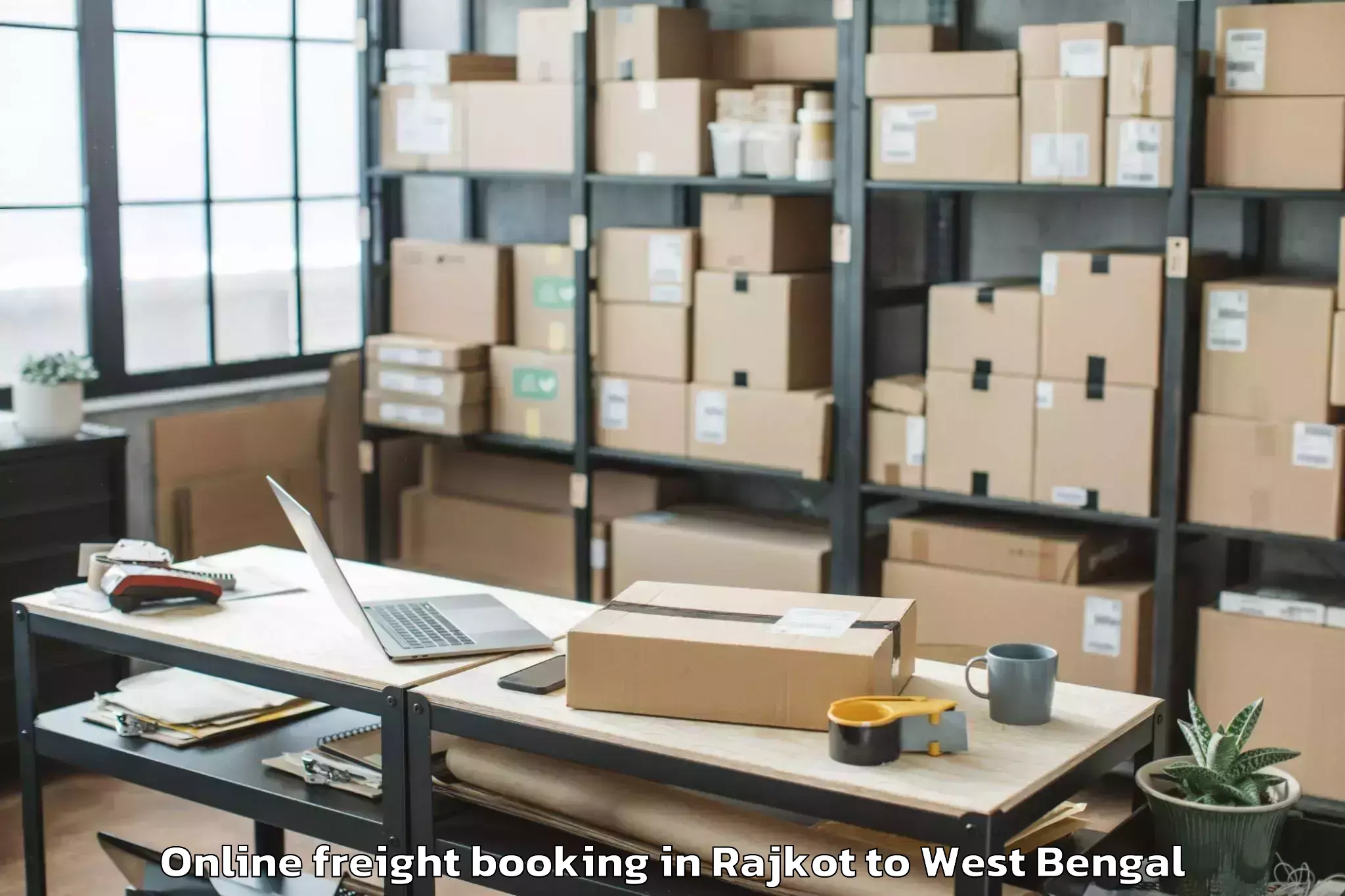 Top Rajkot to Canning Online Freight Booking Available